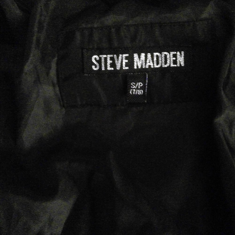 Steve Madden girls black winter coat very warm EUC size 7/8 S/P gold hardware - Picture 3 of 11